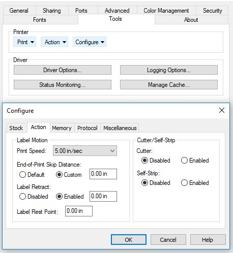 How to change label retract on PM4i with IPL command language using the ...