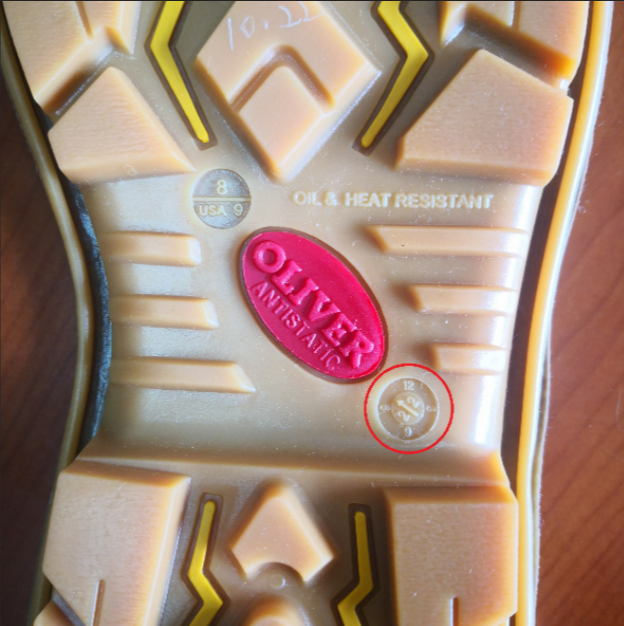 US&C - Oliver Footwear. Date of Manufacture.