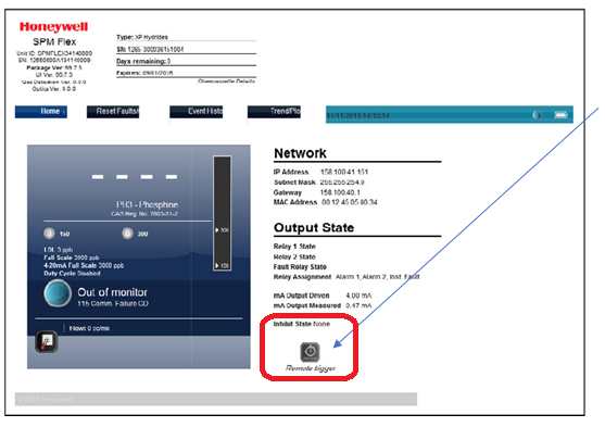 What is Remote Trigger function on the SPM Flex web page?