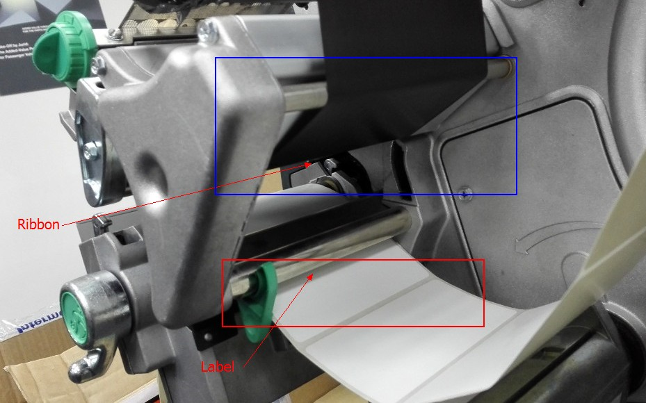 How to install ribbon and labels on the H-Class Printer
