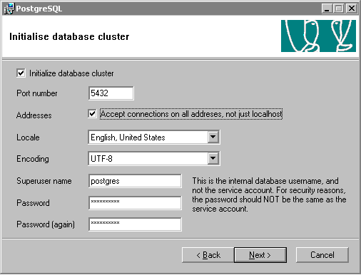 How to do an Advanced Install of PostgreSQL?