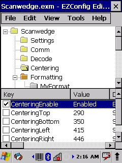 How to enable centering on 6510 device?