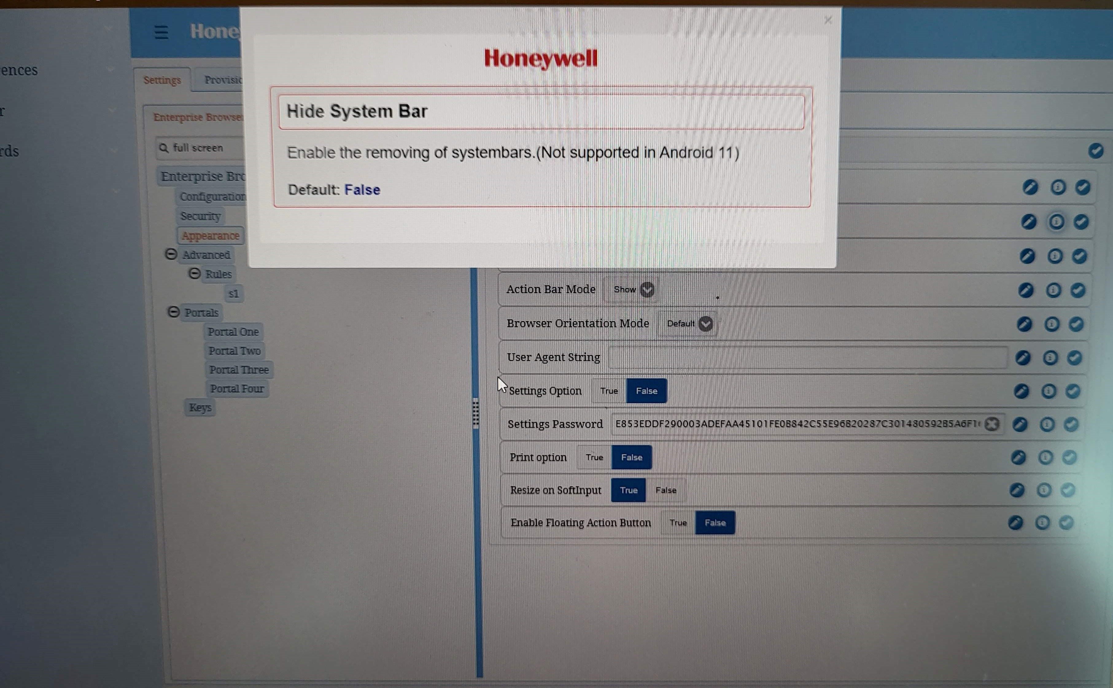 Hide System Bar in BasicTe