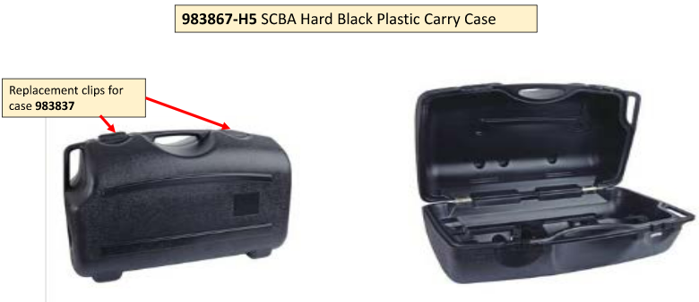 Replacement latches for the 983867-H5 SCBA Hard Black Carry Case?