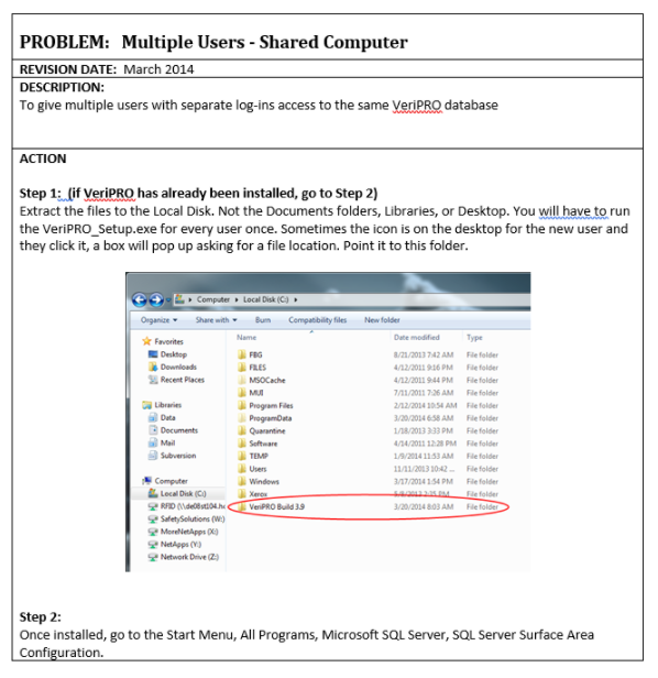 VeriPro Database not connecting to the server