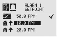 How to configure the sensor range and alarm set points on the XNX?