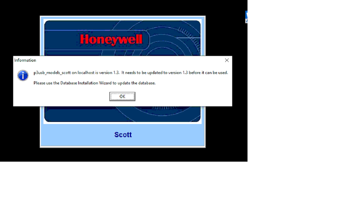 Why is the POSI Software showing an Outdated Database error?