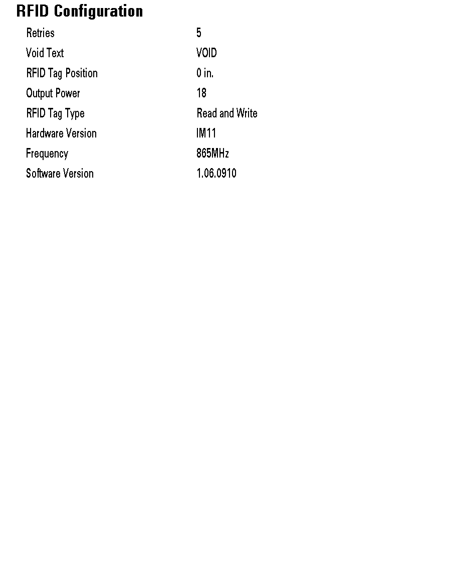 How to print RFID configuration for Intermec printers with RFID option