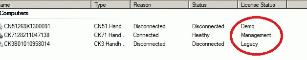Smart System Management License - Status column meanings
