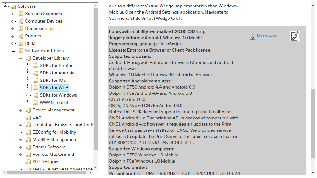Where is the web SDK for the Android Enterprise Browser?