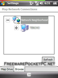 How to map or access a network drive on Intermec WEH devices?