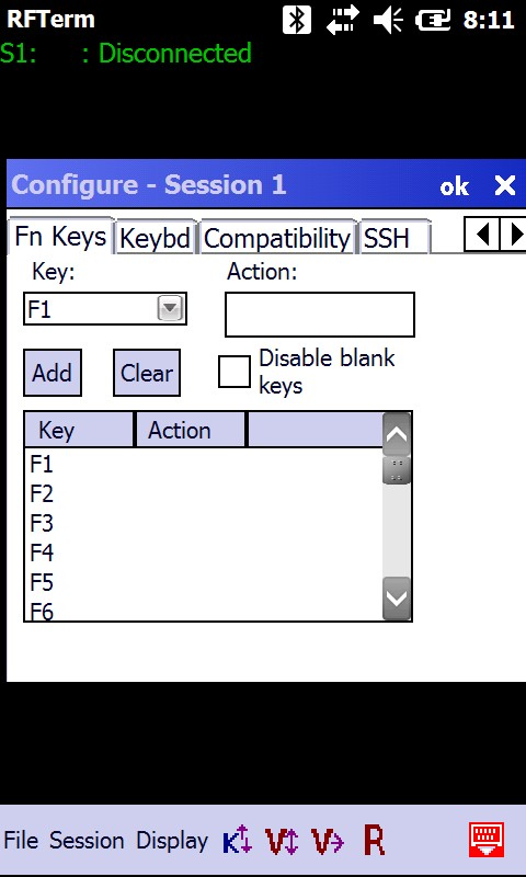 How to change the value of the function keys in RFTerm?