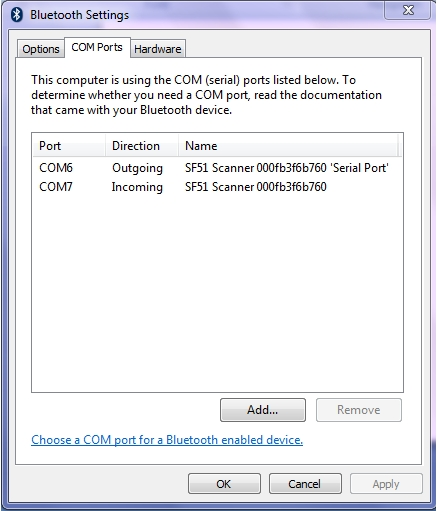 Installing an Intermec Bluetooth scanner in the SPP mode with Windows ...