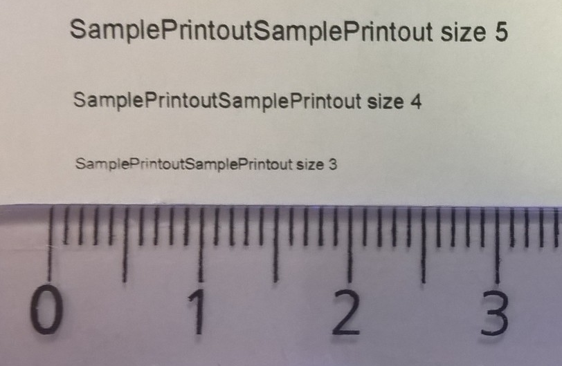 Sample printout in 600 dpi
