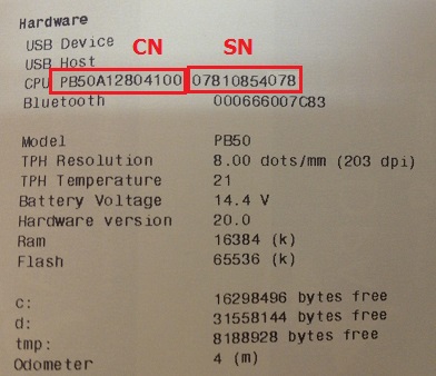 PB50: How to get Configuration and Serial Number when the label is damaged
