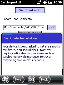 How to install a root certificate in Honeywell Windows Devices?