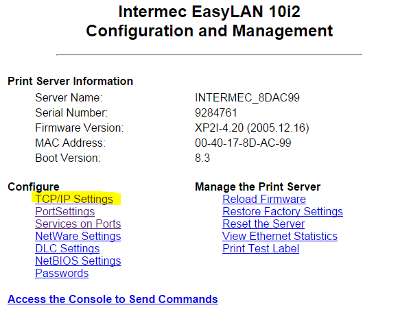 How to disable FTP on the Easylan 10i2 Network Interface Card