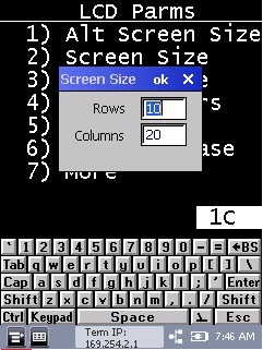 Configuring ETE, ITE and TE2000 screen size
