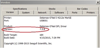 How to confirm print driver 'Publisher' and 'Version'