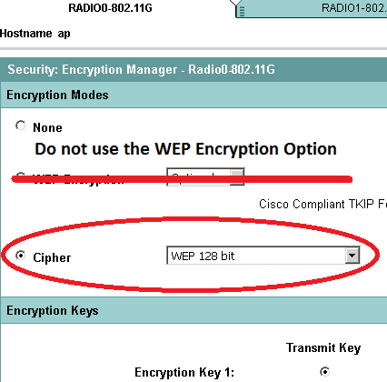 CK3X - How to configure CK3X and Cisco 1242 access point for WEP 128bit ...