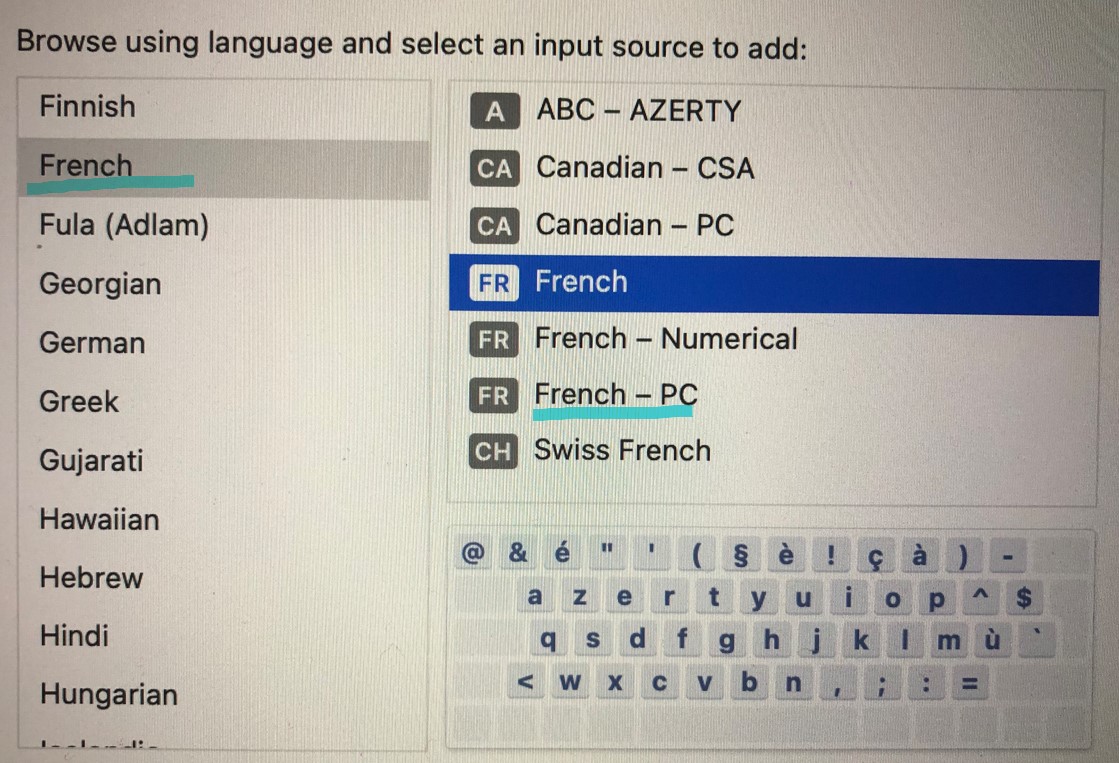 7680g wrong characters with French layout on MAC
