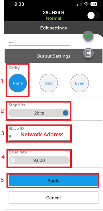 MODBUS communications with XCL