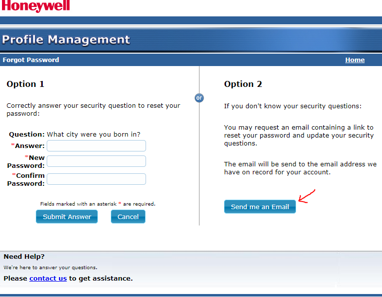 How to reset Password on the Honeywell Software Download site (https ...