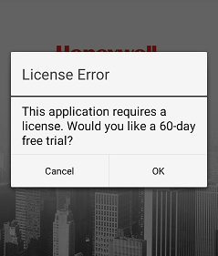 New license notifications on Honeywell Android devices