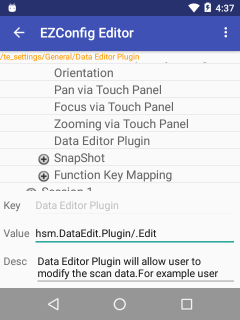 Does the ETE for Android devices accept data from Data Editing plugin?