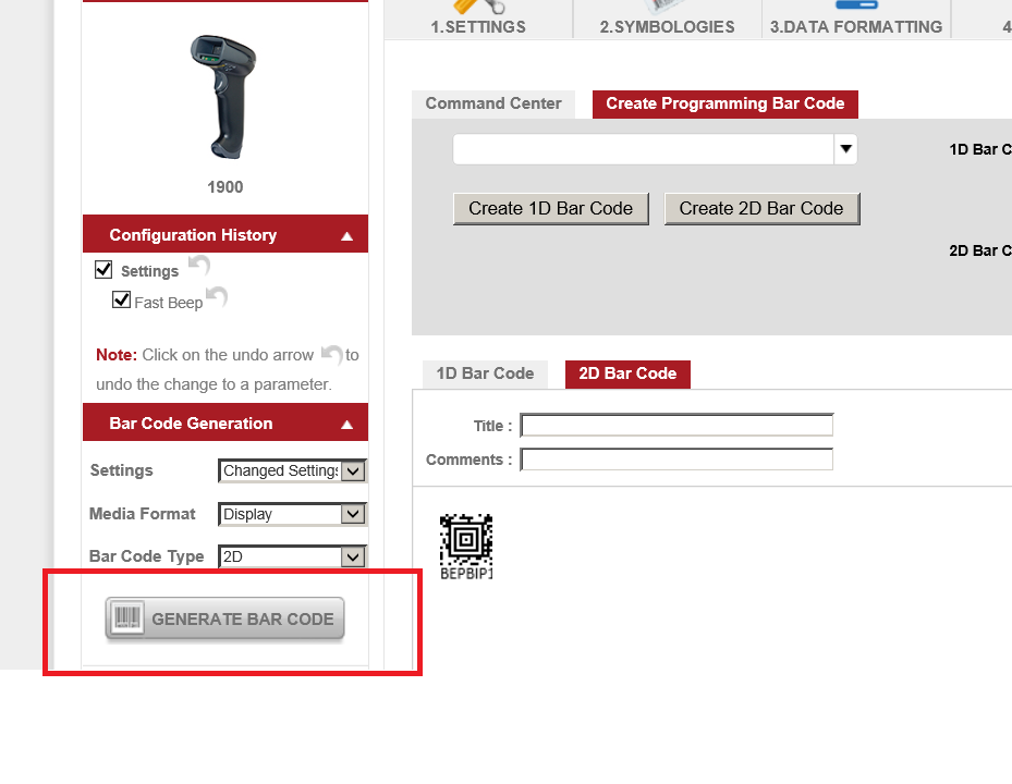 How to Generate 2D Configuration Barcodes Using EZConfig for Scanning