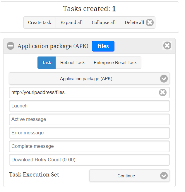 Installing APK Files Using Enterprise Provisioner