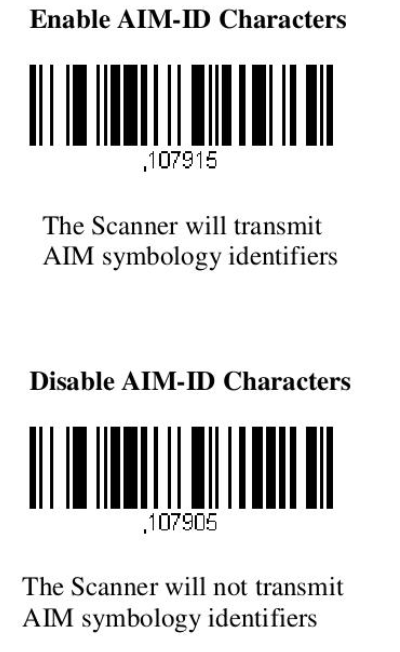 How to enable / disable the AIM ID Characters with Metrologic